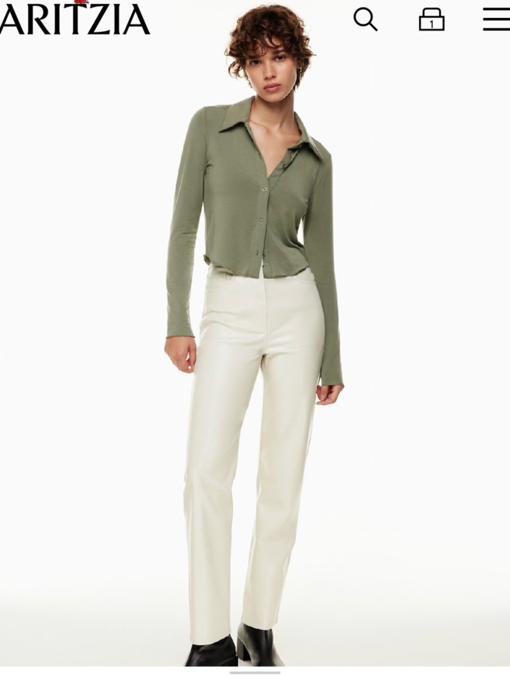 Wilfred Melina Super high rise matte pearl 00 XXS faux leather